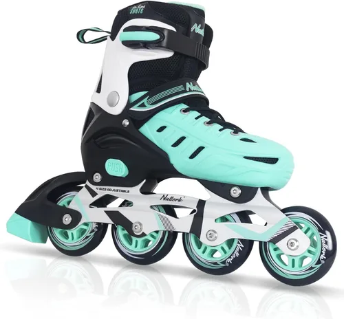 Vista 8 de Nattork Patines en línea para niños y niñas, hombres y mujeres, 4 tamaños ajustables, cuchillas de patines de ruedas para principiantes para niños