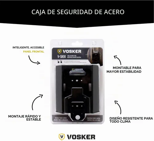 Vista 6 de Vosker V100 y V200 - Caja de seguridad impermeable para cámara al aire libre - Funda protectora de acero resistente Resistente a la intemperie y a
