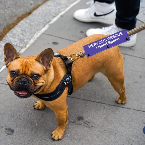 Vista 3 de Funda para correa para perro nervioso, espacio de rescate nervioso, parche para perro con distanciamiento social (espacio de rescate nervioso)