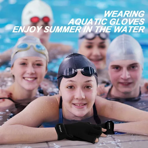 Vista 7 de TAGVO Guantes acuáticos para ayudar a la resistencia de la parte superior, guantes de natación con dedos palmeados y buena costura, sin