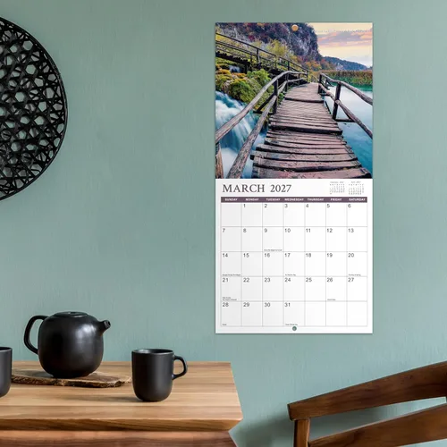 Vista 7 de Calendario de pared 2026-2027 - 2026-2027 - Calendario de pared de 18 meses de julio de 2026 a diciembre de 2027, 12 x 24 pulgadas (abierto)