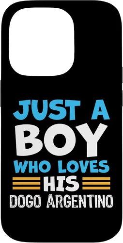 Vista 17 de Just a Boy who Loves his Dogo Argentino Case for iPhone 16