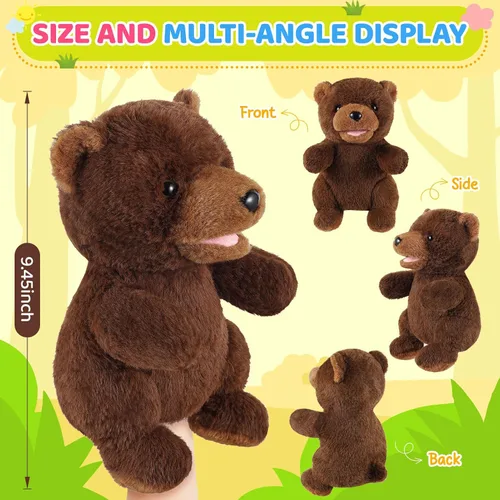 Vista 2 de Marionetas de Mano de Animales de 11 Pulgadas Safari Selva Zoológico Bosque Títere Selva Tropical Pastizales Animales Juego de Roles para Niños
