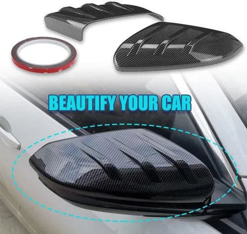 Vista 10 de 2 fundas para espejo lateral de puerta compatibles con Honda Civic 2016-2021 10ª generación Sedan Coupé Hatchback estilo extendido carcasa de espejo