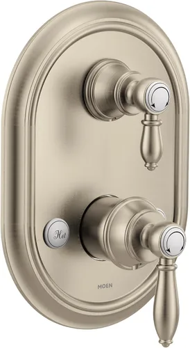 Vista 7 de Moen UTS4311BG Weymouth M-CORE Serie 3 - Moldura de ducha de 2 manijas con válvula de transferencia integrada, requiere válvula, oro cepillado