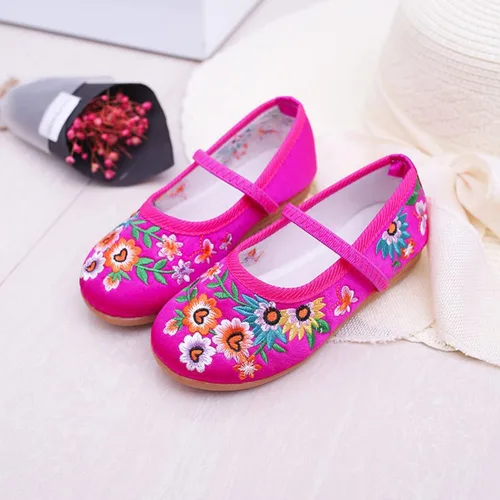Vista 5 de Mirabel Shoes, Mirabel Shoes Encanto for Girls, Girls Dress Shoes Ballet Costume Shoes for Girls Comfy Low Heel Round Toe Flat Shoes with Floral