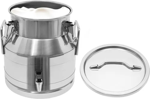Vista 13 de LOYALHEARTDY Lata de leche de 10L/2.64 galones, latas de transporte de leche de acero inoxidable, cubo de vino, jarra, jarra de aceite, barril