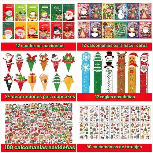 Vista 6 de 358 piezas de suministros de decoración para fiestas de Navidad, bolsa de dulces, rellenos de calcetines de piñata a granel, juguete de caja