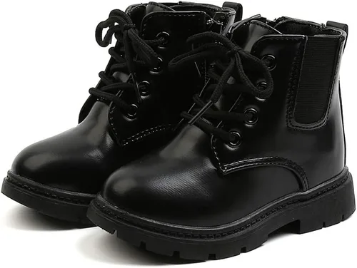 Vista 7 de Komfyea Botas de tobillo cortas impermeables con cremallera lateral para niños y niñas