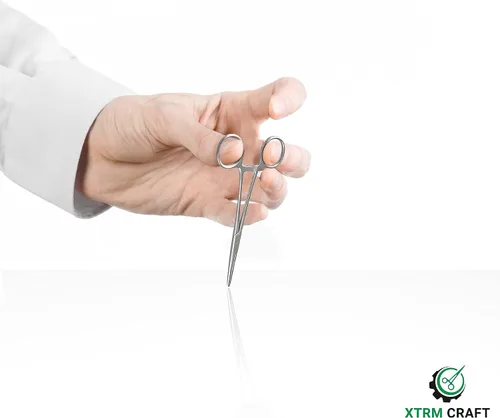 Vista 3 de Pinzas de bloqueo multiusos de hemostático Pean rectas y curvas con dientes serrados, de acero inoxidable - Hemostáticos para enfermeras, fórceps