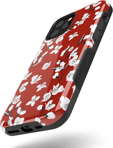 Vista 9 de Casely Funda para iPhone 11 Pro Max Funda floral de cerezo rojo