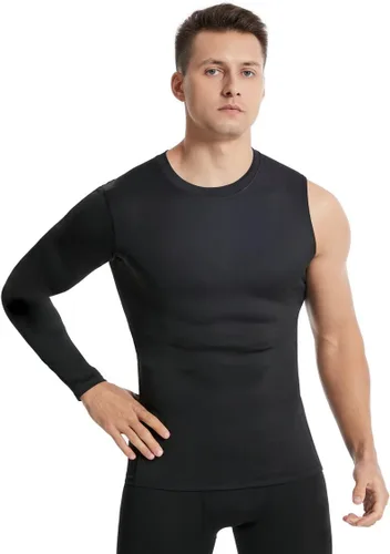 Vista 5 de New Compression Shirts for Men 12 Single Arm Long Sleeve Athletic Base Layer Undershirt Gear T Shirt for Workout Basketball