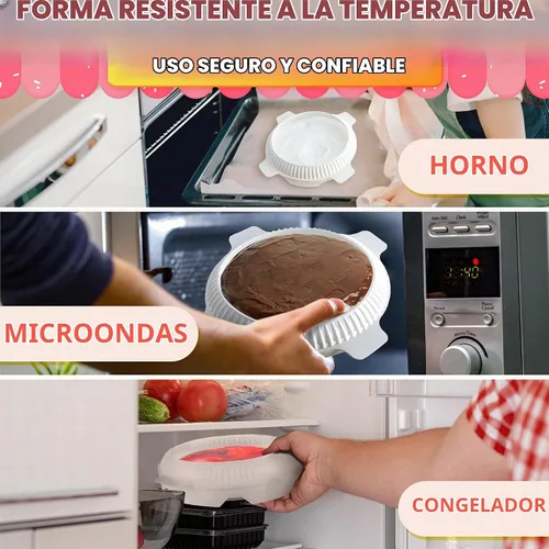 Vista 4 de Molde de silicona para mousse, molde redondo de silicona para tartas de 7.5 pulgadas de diámetro (capacidad de 33.5 onzas), fácil de usar
