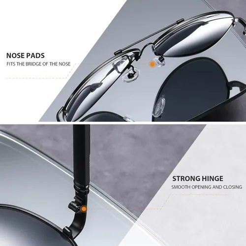 Vista 4 de MEETSUN Gafas de sol polarizadas clásicas para hombres y mujeres con protección UV400