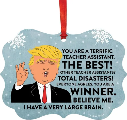 Vista 67 de Andaz Press Presidente Donald Trump Fancy Frame Recuerdo Adorno de Navidad Regalo de broma, excelente contador, 1 paquete, divertidas ideas