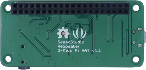 Vista 4 de Seeed Studio reSpeaker Pi HAT de 2 micrófonos para Raspberry Pi - Códec de audio WM8960, 2 micrófonos analógicos, 3 LED APA102 RGB, conector