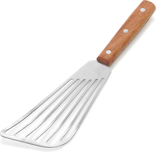 Vista 2 de Paleta para pescado con mango de madera, hoja de 6,5", de plata, modelo 43068 de New Star Foodservice