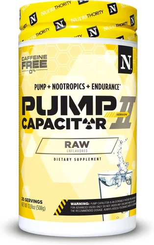 Vista 6 de Nutrithority Condensador de bomba no estimulante, sin azúcar, preentrenamiento para hombres y mujeres, rabia frambuesa, 40 porciones, refuerzo