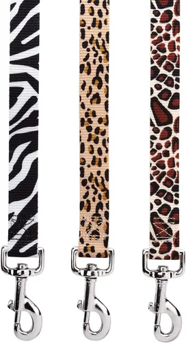 Vista 2 de East Side Collection Correa de perro con estampado animal, plomo de 6 pies x 1 pulgada, jirafa