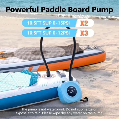 Vista 9 de Hydrohero Electric Paddle Board Pump, 20 PSI Rechargeable SUP Pump