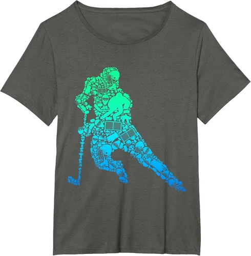 Vista 55 de Jugador de hockey sobre hielo Camiseta de hockey sobre hielo para hombres y niños Asphalt Grey