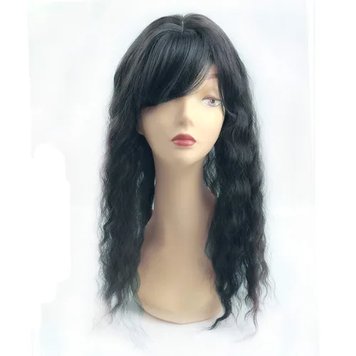 Vista 10 de Pinza de cabello ondulado con clip en parte media con flecos picados gruesos/9.8 in, color negro