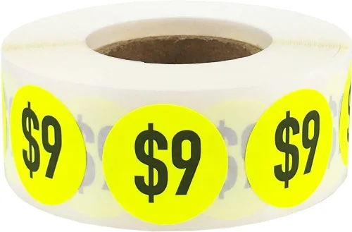 Vista 9 de $7 Precio Pegatinas Amarillo fluorescente Puntos circulares redondos de 0.75 pulgadas 500 pegatinas adhesivas totales