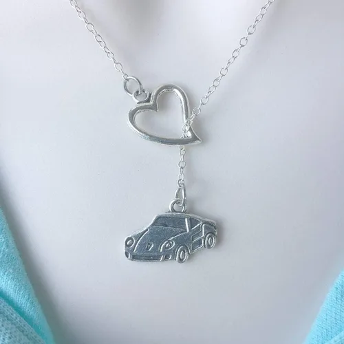 Vista 6 de I Love Porsche Silver Lariat Y Collar.