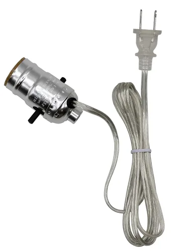 Vista 3 de Creative Hobbies Kit de lámpara instantánea: el enchufe de lámpara de base media de encendido/apagado está precableado con cable de lámpara de 6