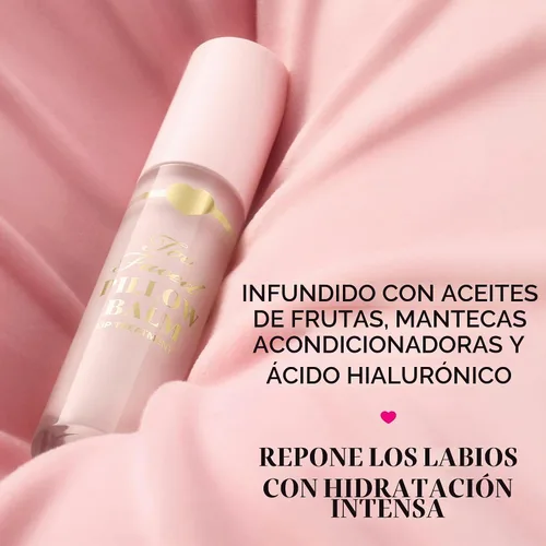 Vista 6 de Too Faced Pillow Balm Ultra-Hydrating Lip Treatment Liquid Lip Balm that Replenishes Lips with Hyaluronic Acid 01 Original (acabado semibrillante)