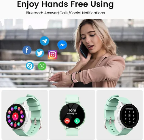 Vista 3 de Reloj inteligente para hombres y mujeres, rastreador de actividad con más de 100 modos deportivos, rastreador de actividad para iOS/Android