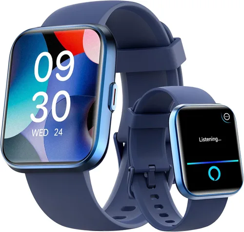 Vista 11 de Relojes inteligentes para hombre, Android y iPhone, 1.8 pulgadas HD Alexa reloj inteligente integrado con llamadas Bluetooth, IP68 impermeable Negro