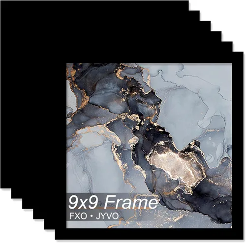 Vista 39 de Fxojyvo Marco de 4 x 4 pulgadas, marco negro para póster cuadrado de 4 x 4, peso ligero y altamente transparente, marco de 4 x 4 para pared, 1