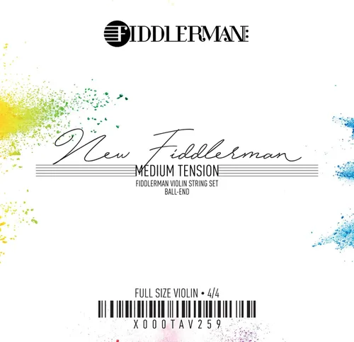 Vista 4 de Fiddlerman set de cuerdas para violín, centro sintético con terminación Ball-End para tamaños 4/4 y 3/4