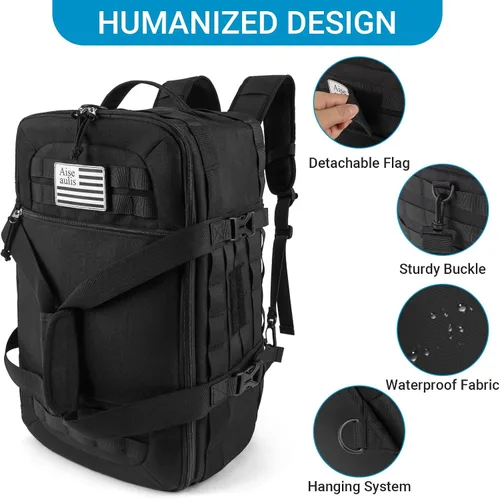 Vista 3 de Bolsa de gimnasio para hombre, Negro-2, Mediana, Moderno