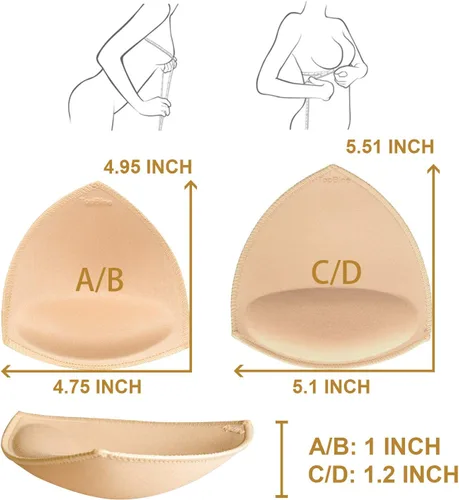 Vista 3 de TopBine Inserciones de almohadillas de sujetador para mujer, copas deportivas extraíbles, inserción de repuesto para bikini