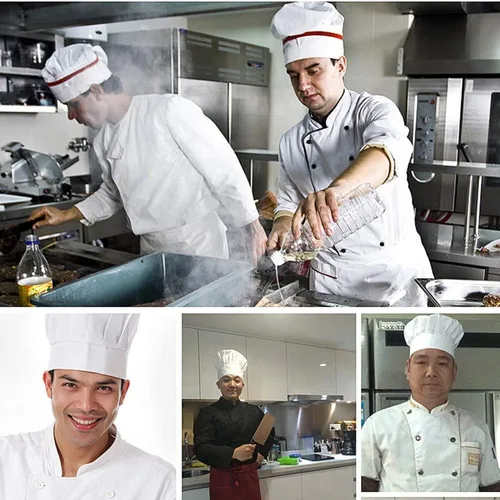 Vista 6 de Personalizado personalizado Chef Hat Ajustable Elástico Baker Cocina Cocina Chef Cap