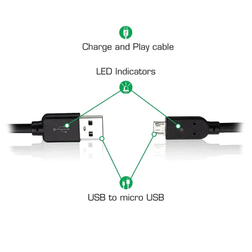 Vista 4 de Nyko Charge Link - Micro-USB Controller Charge and Sync Cable for Xbox One