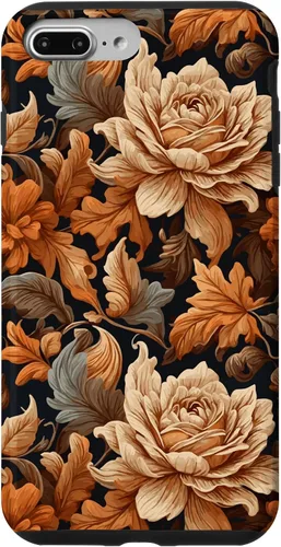 Vista 12 de Warm Colors of Autumn Stylish Design - Fall Flowers Pattern Case for iPhone 16