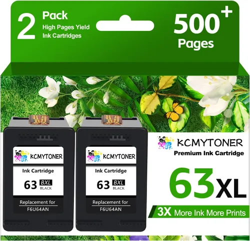 Vista 8 de 63XL - Cartucho de tinta negro 63 XL 63BXL de alto rendimiento compatible con HP OfficeJet 5255 5258 4650 Envy 4520 4516 Deskjet 2130, muestra