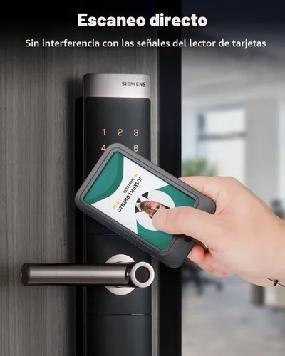 Vista 5 de Uniclife Paquete de 3 Portacarnet Deslizante con Ventanas de Doble Cara Funda Vertical de Plástico Duro Negro Bolsa Protectora de Tarjetas