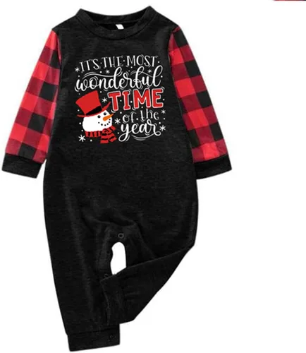 Vista 4 de Pijamas de Navidad para la familia, conjunto a juego de camisetas de manga larga y pantalones, camisones navideños con Feliz Navidad