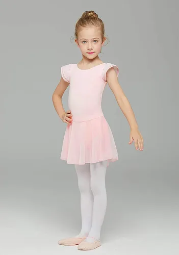 Vista 2 de MdnMd Leotardos de ballet para niñas pequeñas con falda, vestidos de bailarina, trajes de tutú