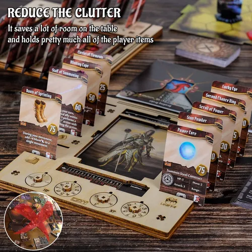 Vista 2 de CZYY Character Dashboard Set, 2 Birch Wood Player Boards with HP XP Dials