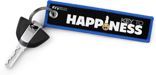 Vista 2 de KEYTAILS Llaveros, etiqueta de alta calidad para motocicleta, automóvil, scooter, ATV, UTV [clave de la felicidad]