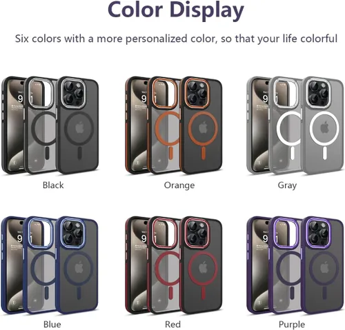 Vista 9 de Funda para iPhone 13 Pro Max, iPhone 13 Pro Max [compatible con MagSafe] translúcida mate a prueba de golpes, para mujeres, hombres y niñas, funda