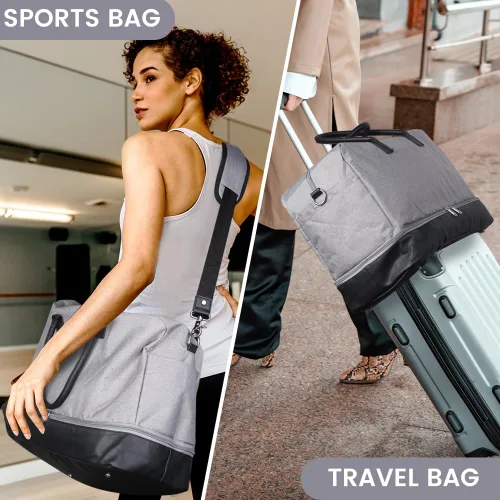 Vista 6 de Bolsa de lona para mujereshombres, bolsas deportivas de gimnasio