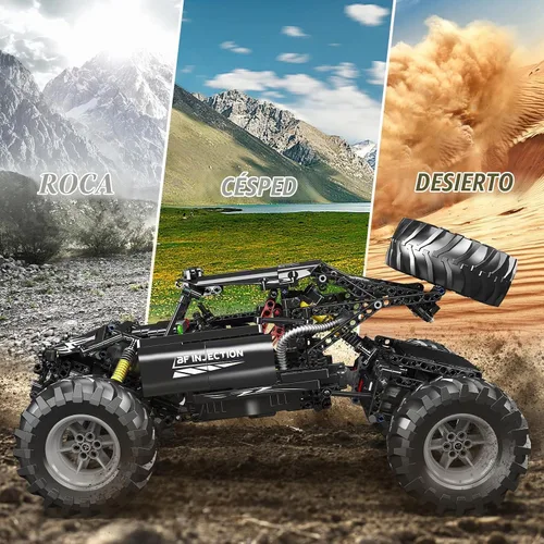 Vista 2 de Mould King 18038 Coches de Construcción RC Todo Terreno, 1016 Piezas de Bloques de Construcción Coche de Escalada Modelo con Motores, Idea de Regalo