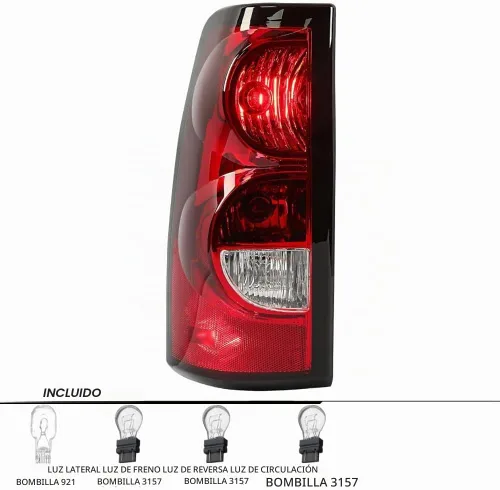 Vista 2 de Luz trasera Chevy Silverado Chevrolet 2004-2007 (2005 2006 04 05 06 07) - Lado del pasajero - Luz trasera Chevrolet con certificación DOT - Lado