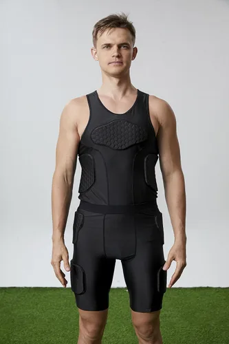 Vista 5 de Topeter Pantalones cortos acolchados de compresión para hombre, ropa interior protectora de baloncesto